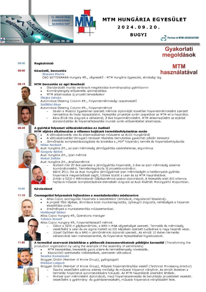 12. Industrial Engineering Szakmai Nap